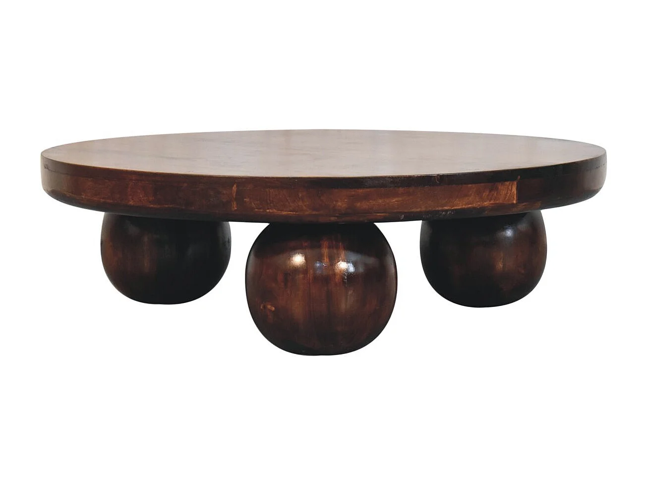 Artisan Furniture Solid Wood California Walnut Central Table with Ball Feet