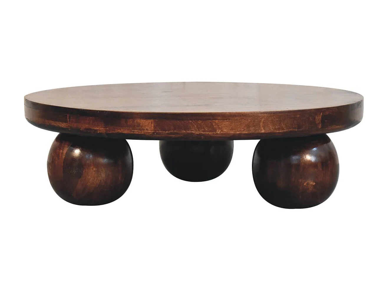 Artisan Furniture Solid Wood California Walnut Central Table with Ball Feet