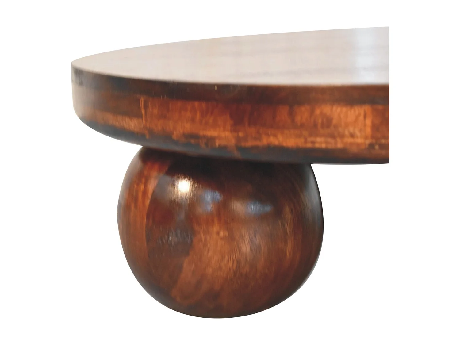 Artisan Furniture Solid Wood California Walnut Central Table with Ball Feet