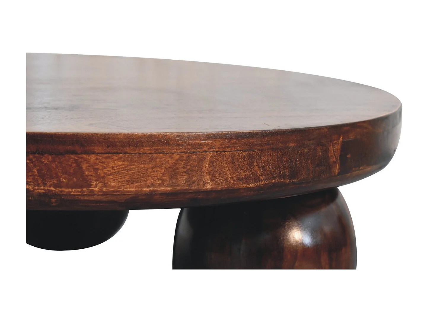 Artisan Furniture Solid Wood California Walnut Central Table with Ball Feet