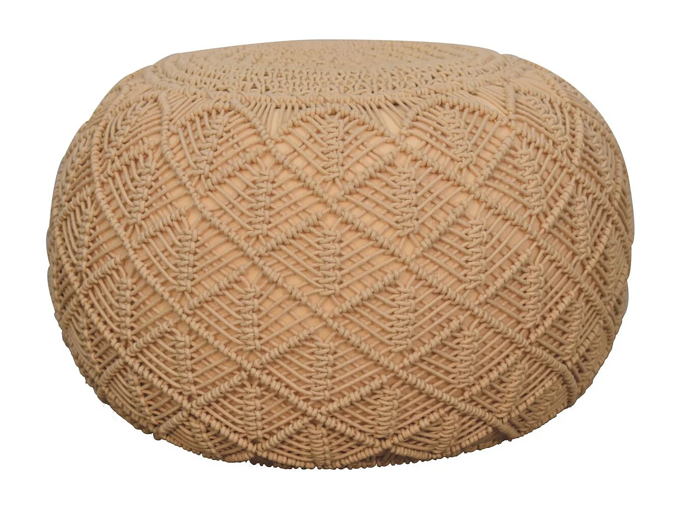 Artisan Furniture Solid Wood Ansley Beige Pouffe