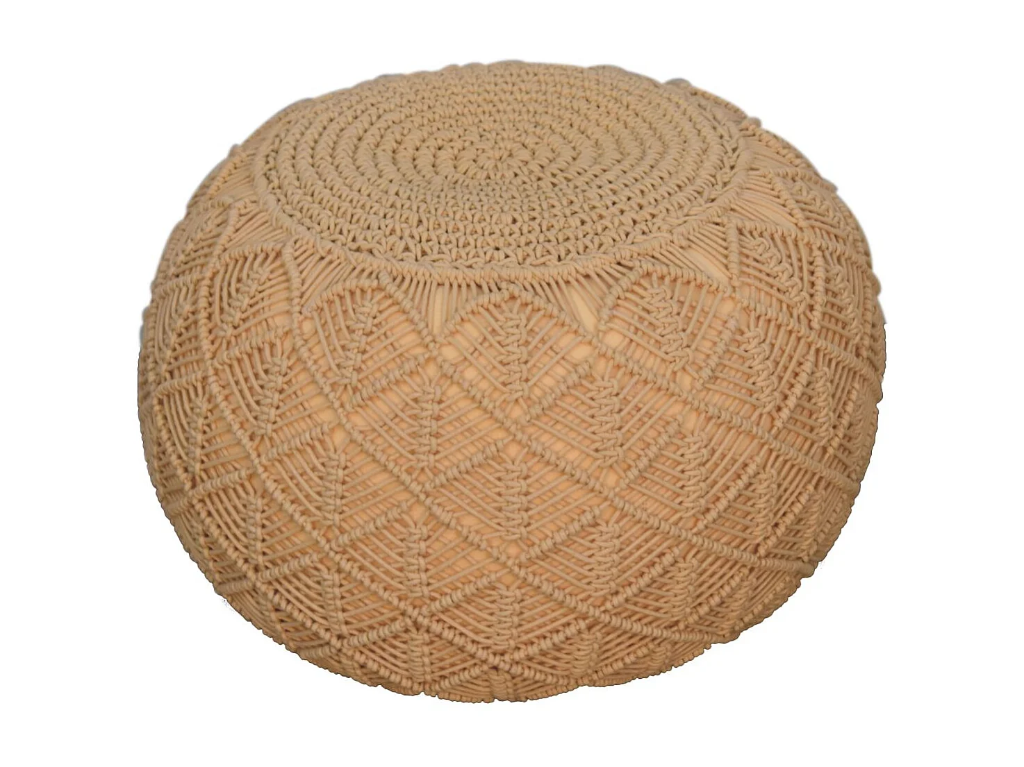 Artisan Furniture Solid Wood Ansley Beige Pouffe