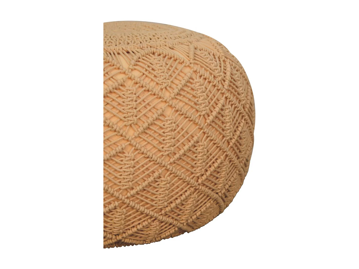 Artisan Furniture Solid Wood Ansley Beige Pouffe