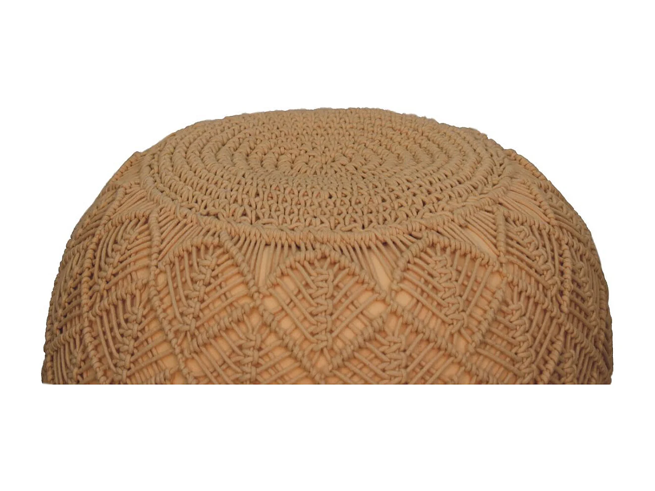 Artisan Furniture Solid Wood Ansley Beige Pouffe