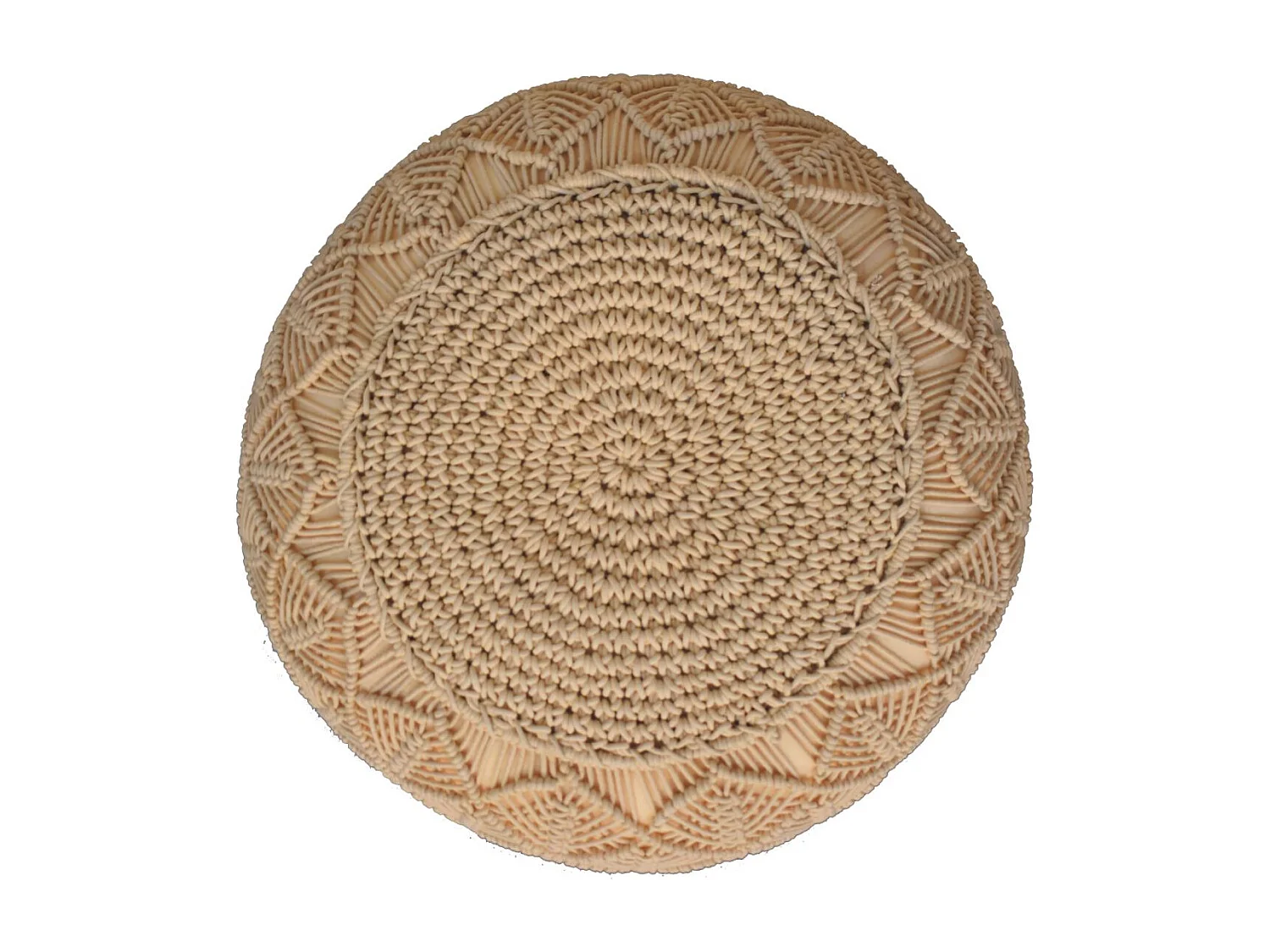 Artisan Furniture Solid Wood Ansley Beige Pouffe