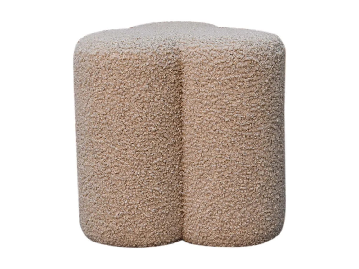 Artisan Furniture Solid Wood Mud Boucle Clover Footstool