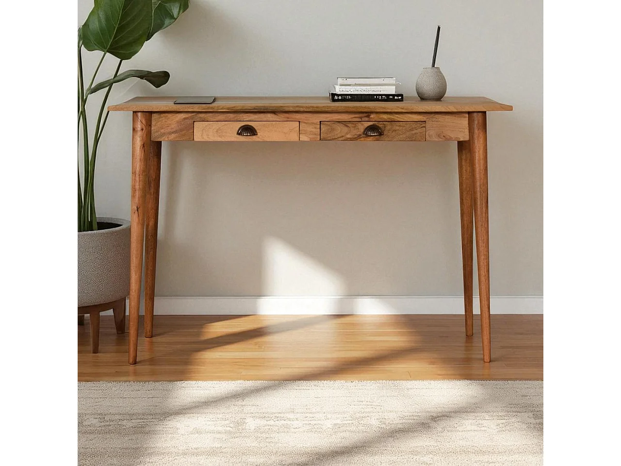 Artisan Furniture Solid Wood 2 Drawer Cable Writing Desk