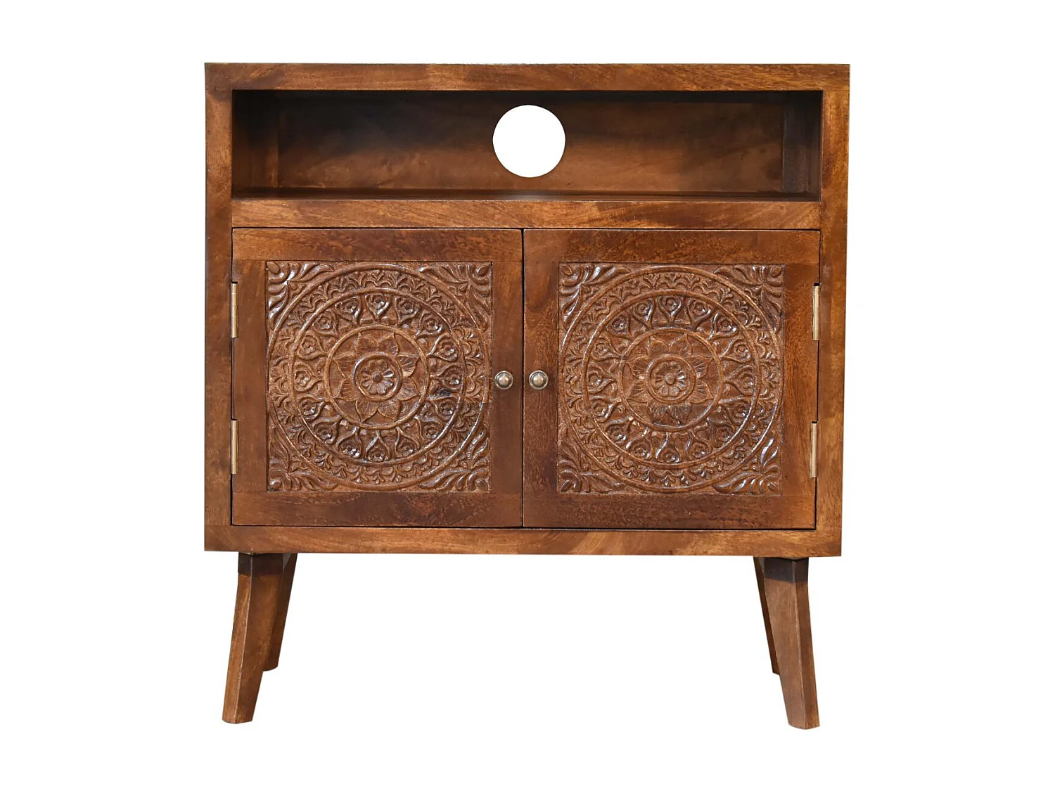 Artisan Furniture Solid Wood Tova Open Shelf Cabinet