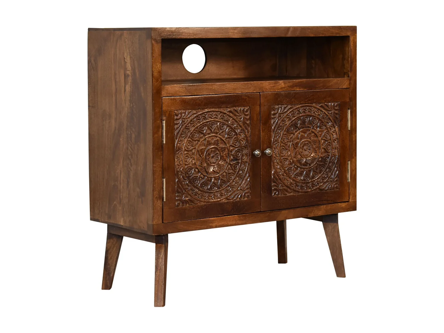 Artisan Furniture Solid Wood Tova Open Shelf Cabinet