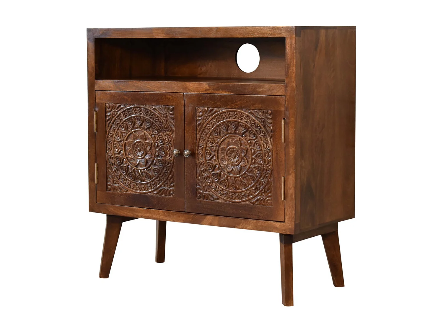 Artisan Furniture Solid Wood Tova Open Shelf Cabinet