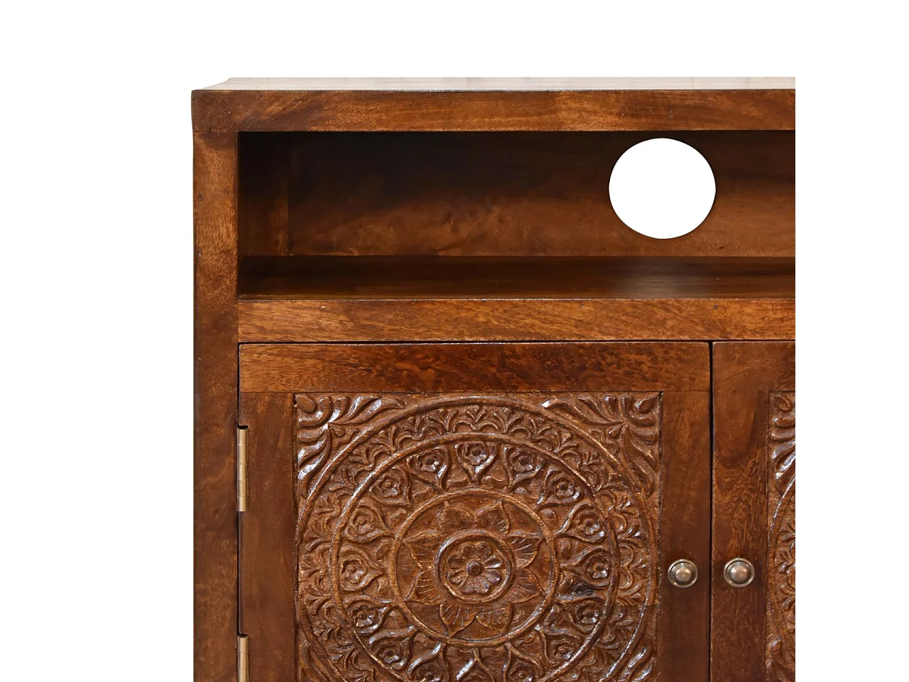 Artisan Furniture Solid Wood Tova Open Shelf Cabinet
