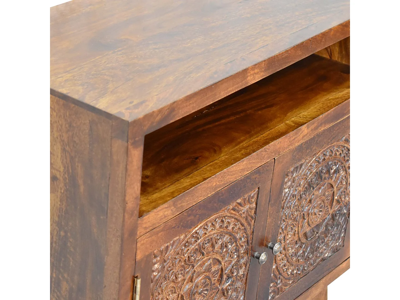 Artisan Furniture Solid Wood Tova Open Shelf Cabinet