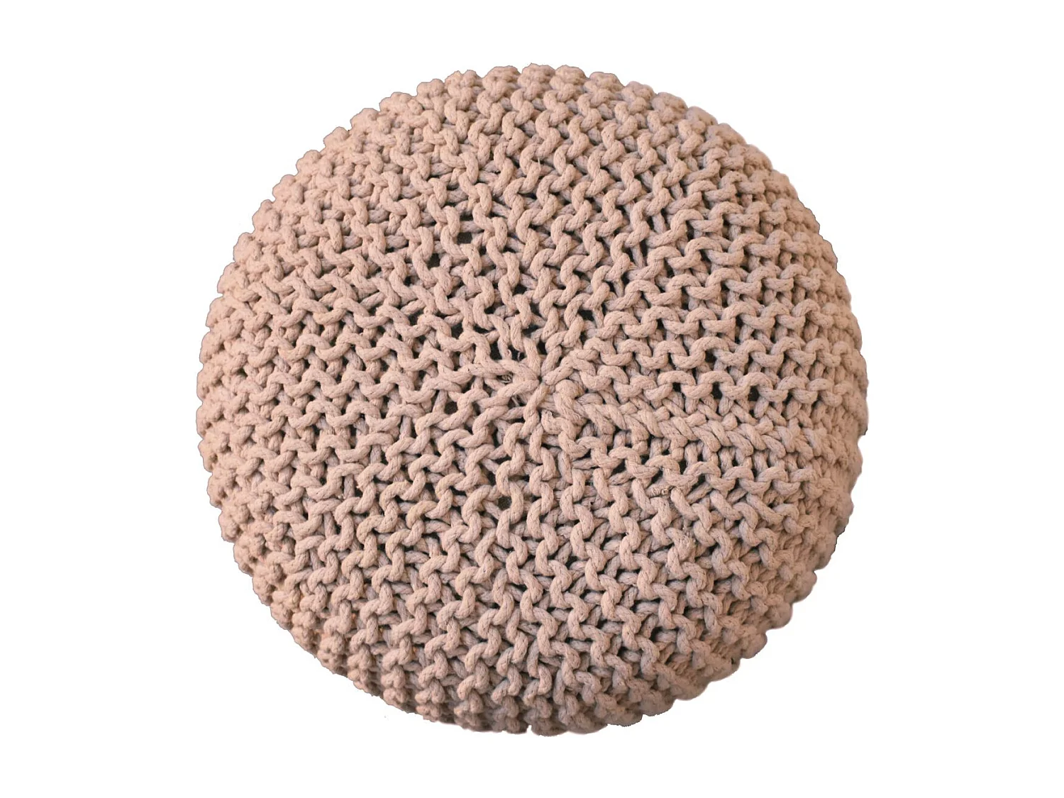 Artisan Furniture Solid Wood Keeva Beige Round Footstool
