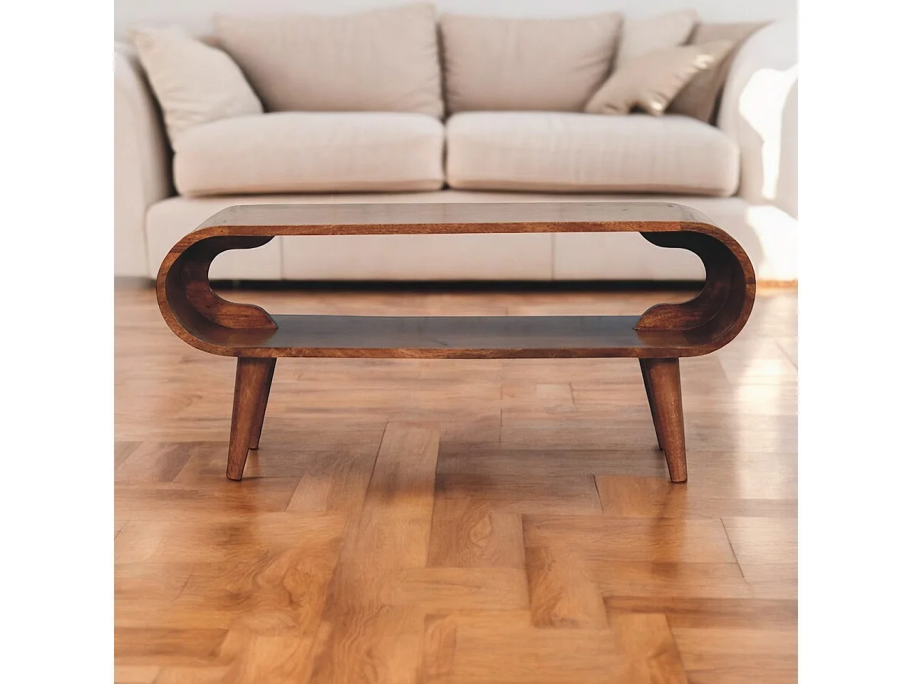 Artisan Furniture Solid Wood Amaya Nordic Style Honey Caramel Coffee Table