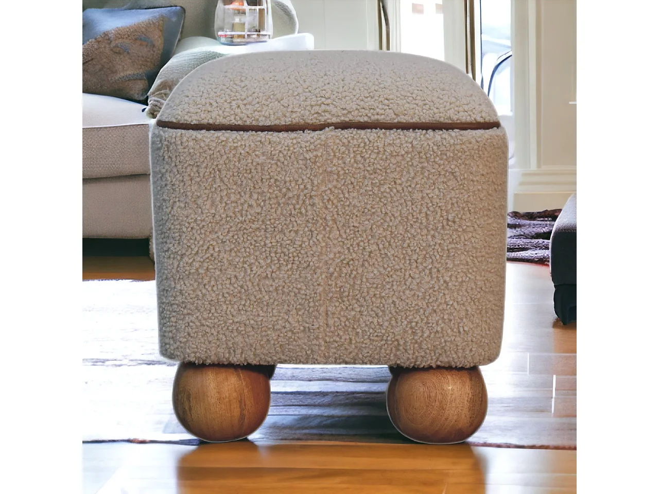 Artisan Furniture Solid Wood Serenity Footstool with Ball Feet