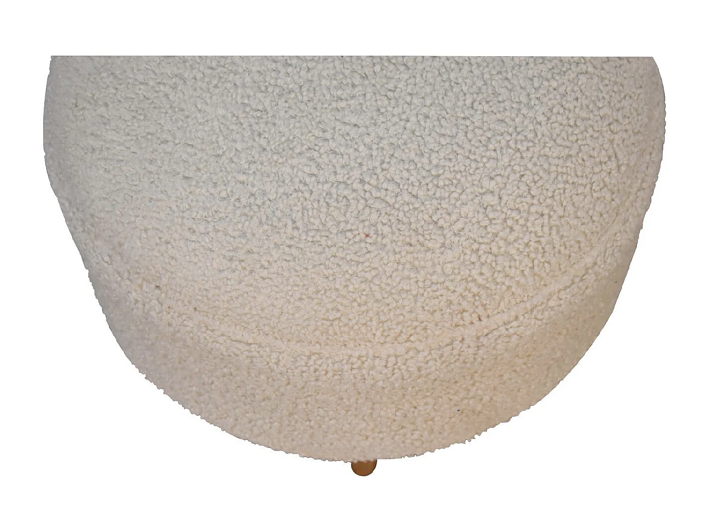 Artisan Furniture Solid Wood Cream Boucle Rounded Footstool
