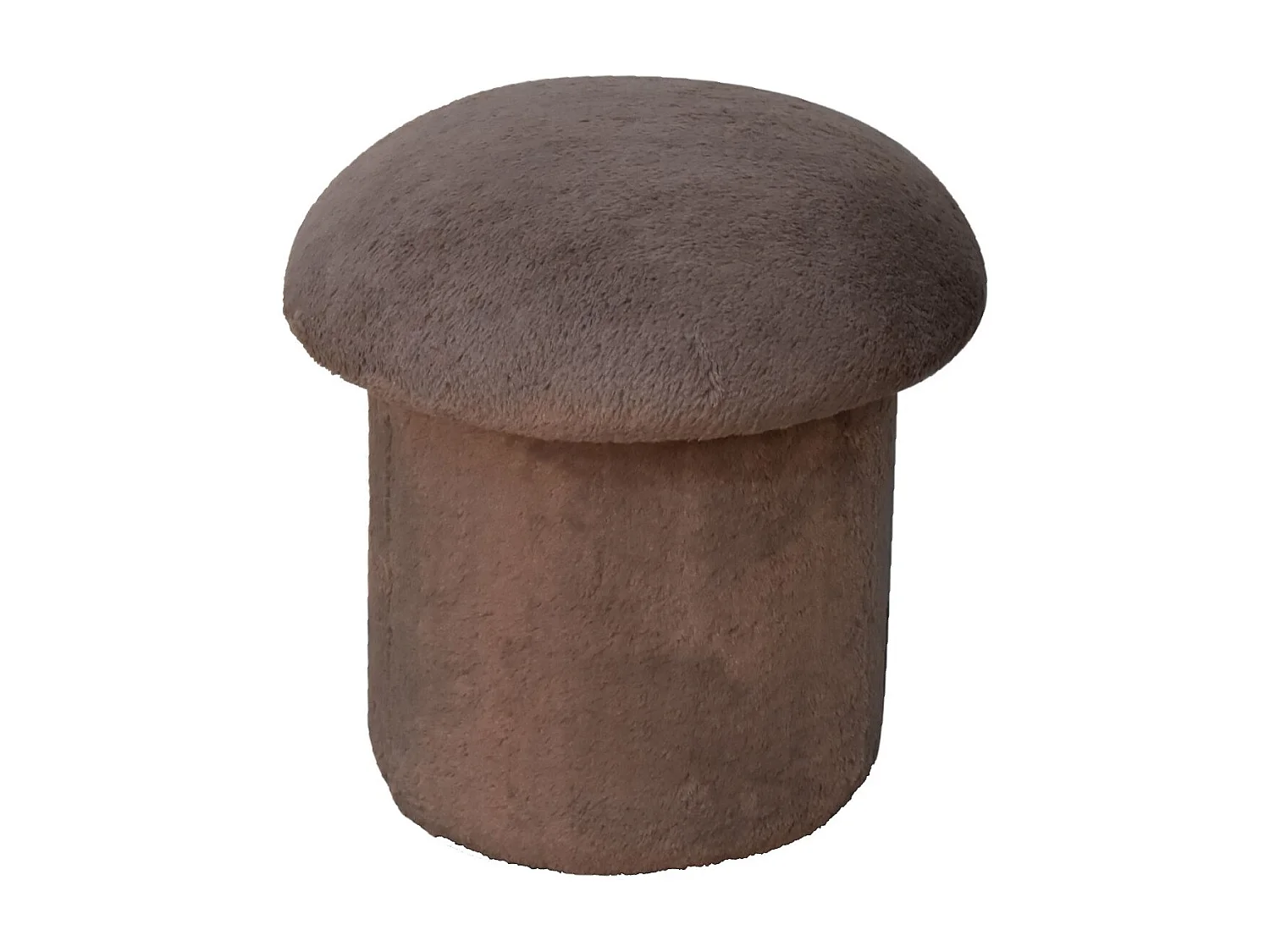 Artisan Furniture Solid Wood Mocha Faux Fur Mushroom Footstool