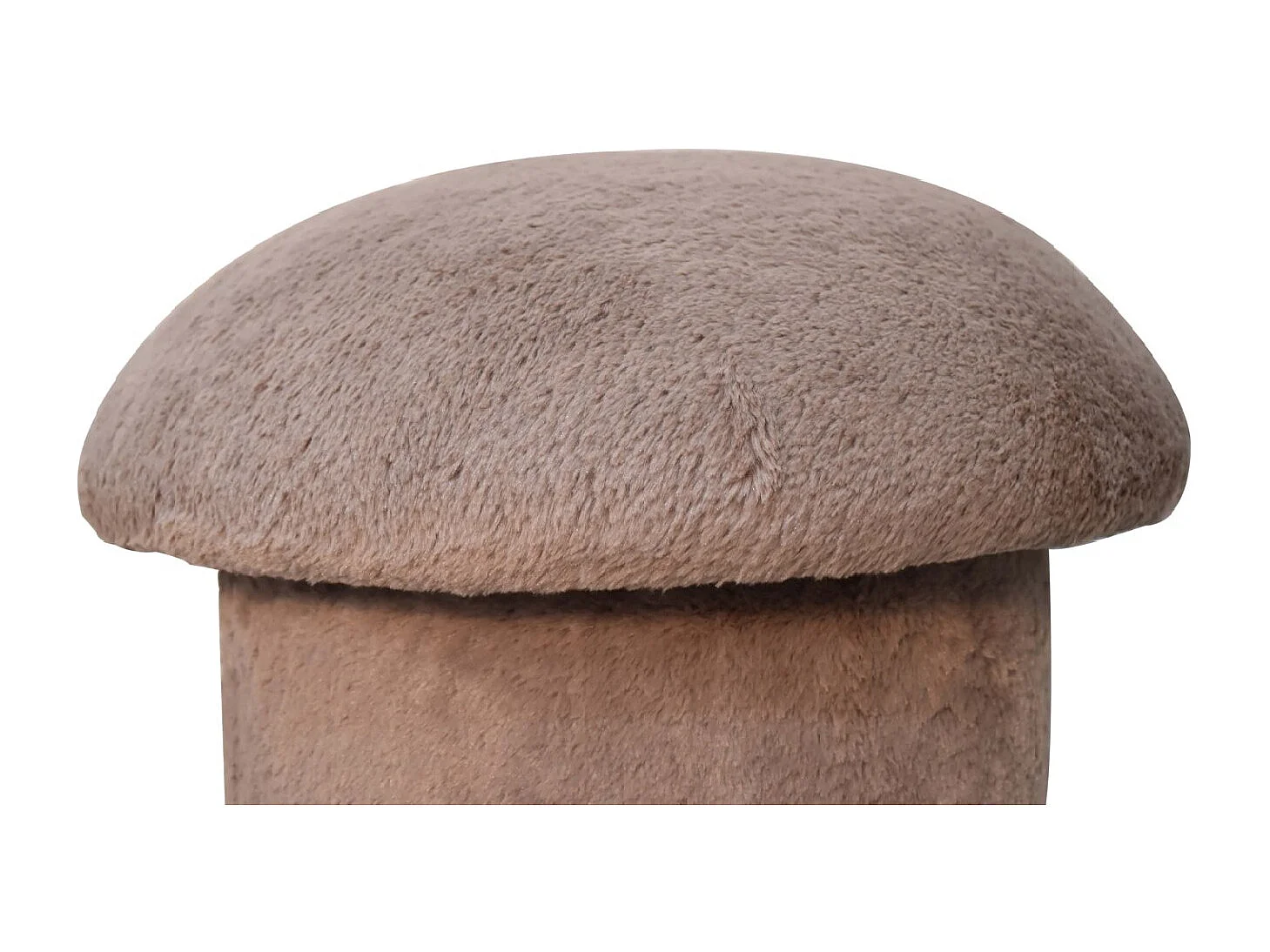 Artisan Furniture Solid Wood Mocha Faux Fur Mushroom Footstool