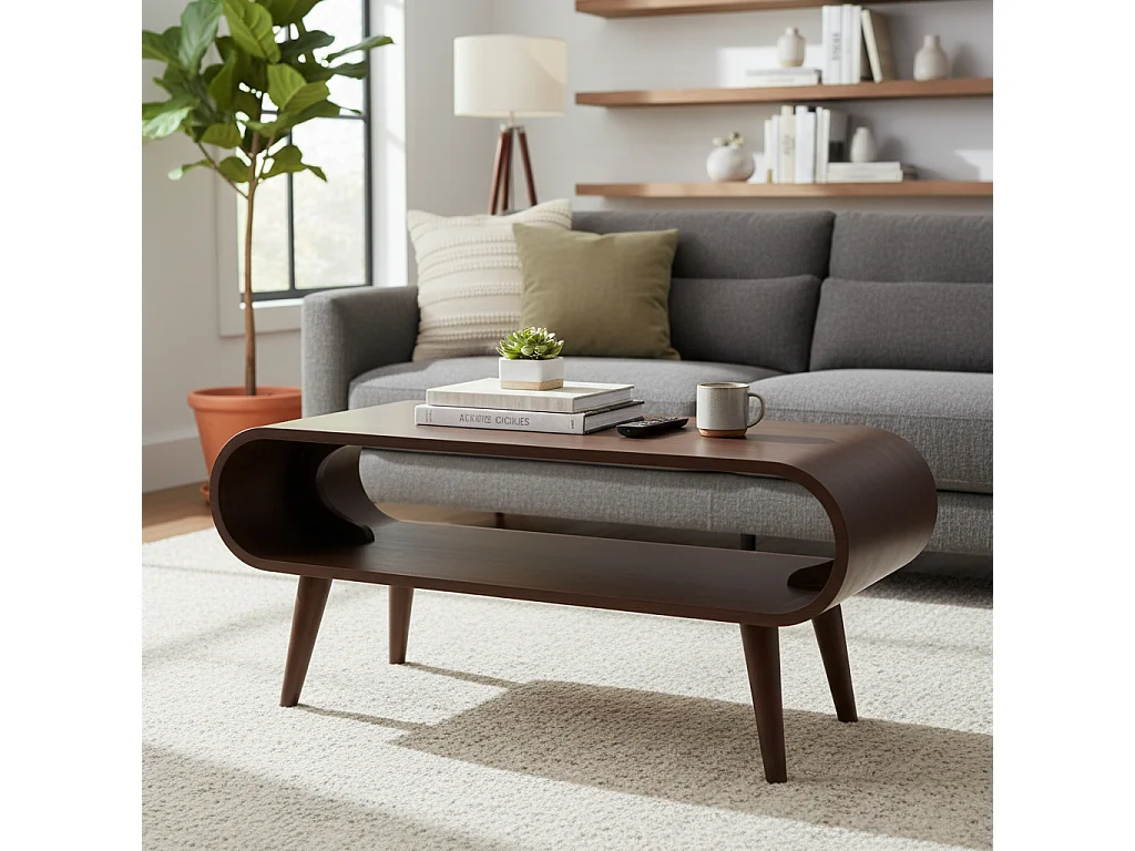 Artisan Furniture Table basse Amaya en bois massif finition noyer