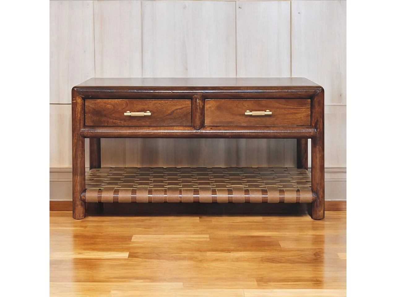 Artisan Furniture Solid Wood Regency Woven Coffee Table with 4 drawers