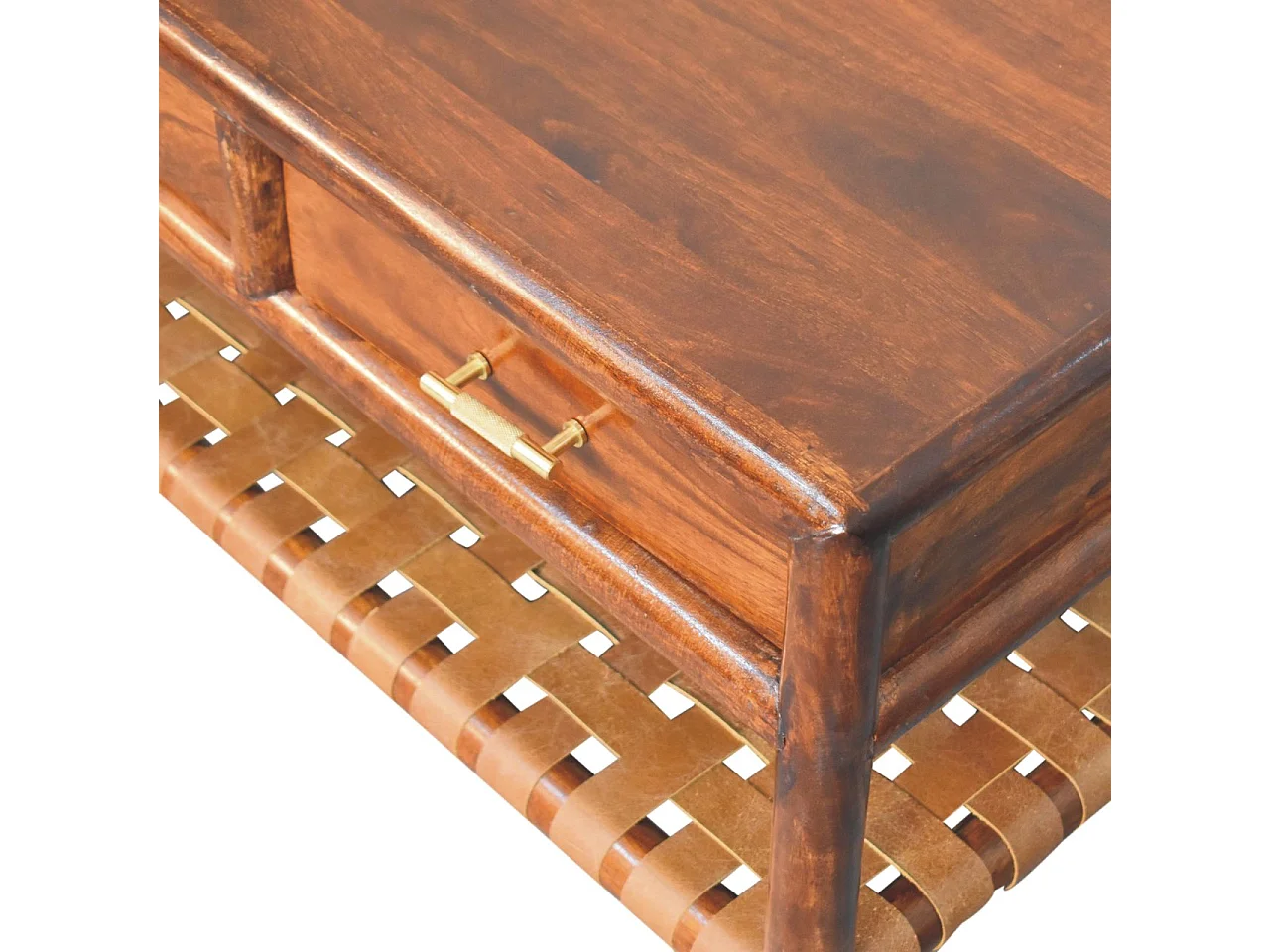 Artisan Furniture Solid Wood Regency Woven Coffee Table with 4 drawers