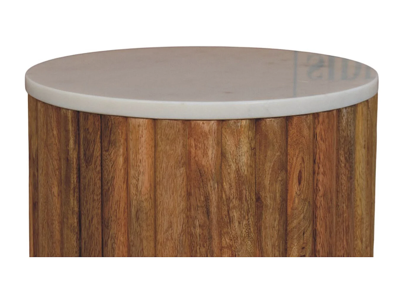 Artisan Furniture Solid Wood Fluted Marble Side Table