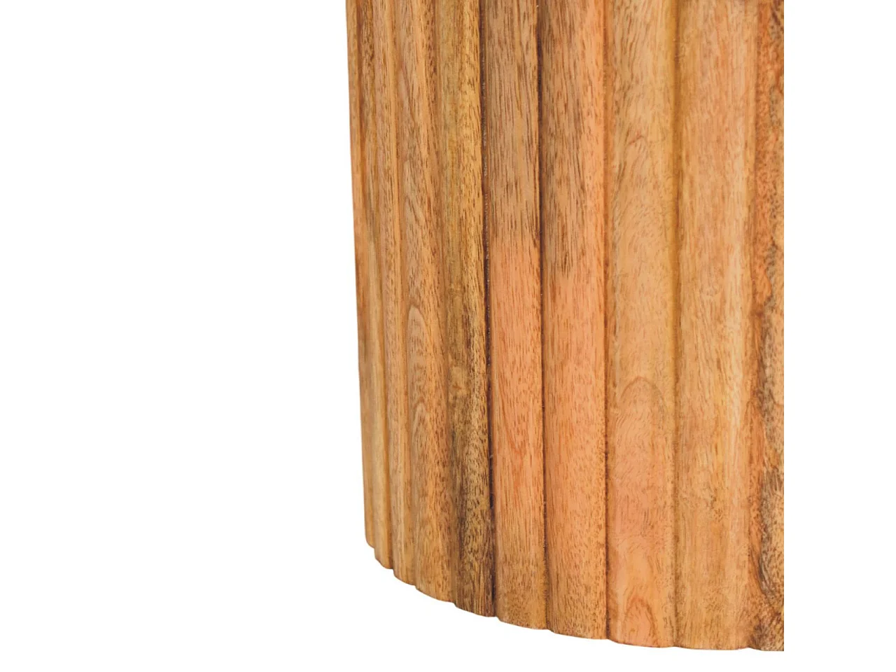 Artisan Furniture Solid Wood Fluted Marble Side Table