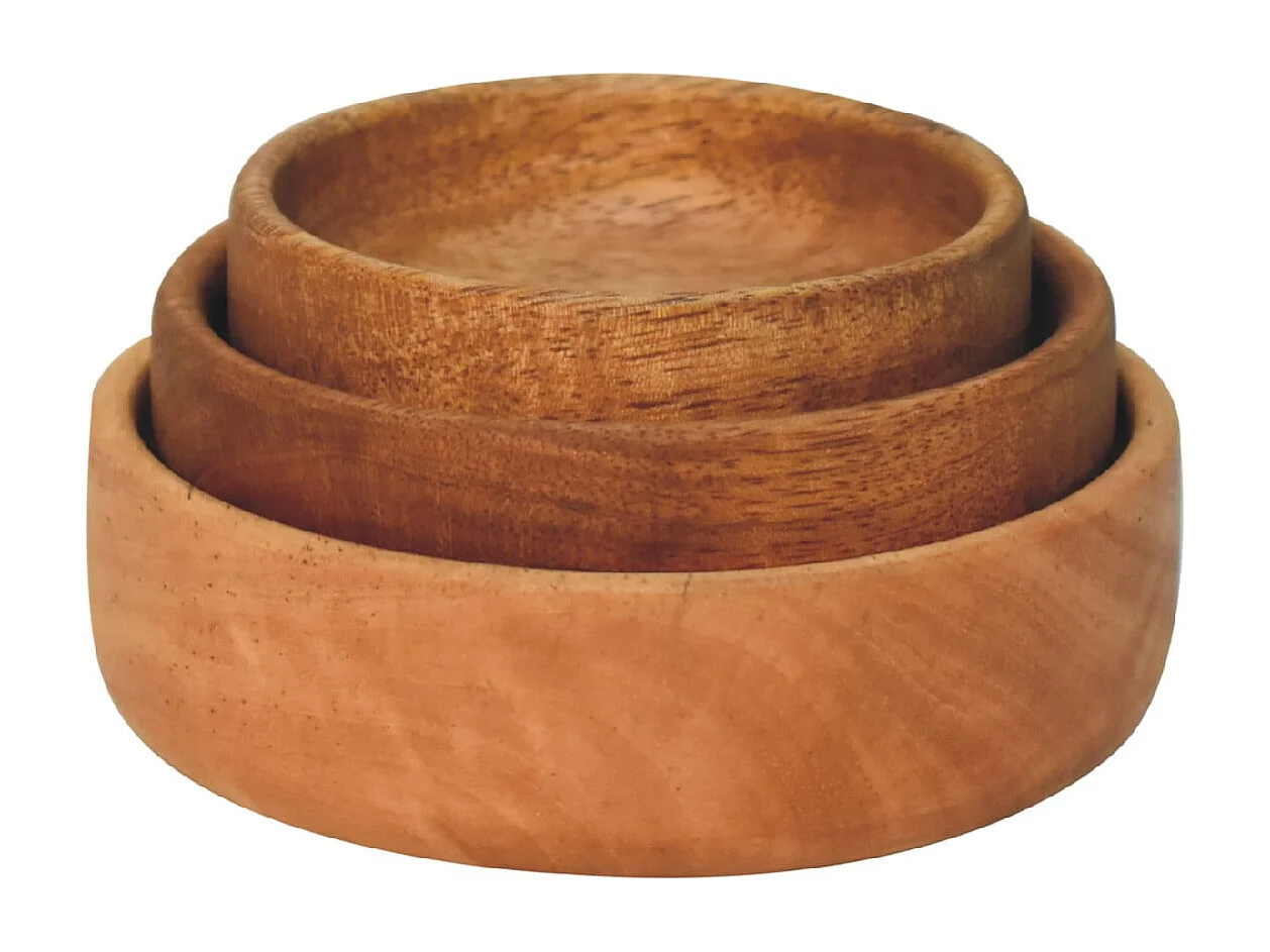 Artisan Furniture Solid Wood Solid Wood Fruit Bowl Set of 3