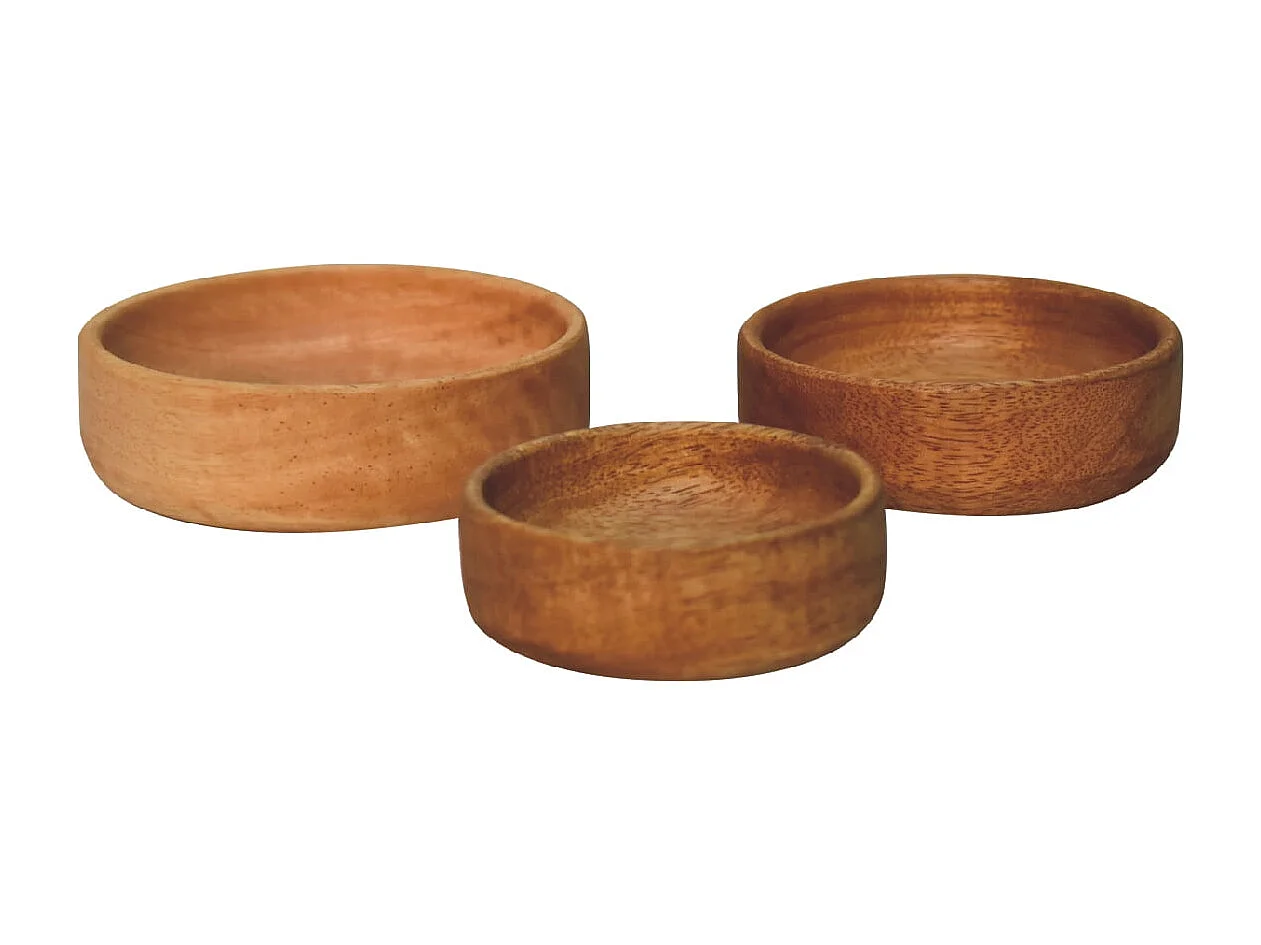 Artisan Furniture Solid Wood Solid Wood Fruit Bowl Set of 3