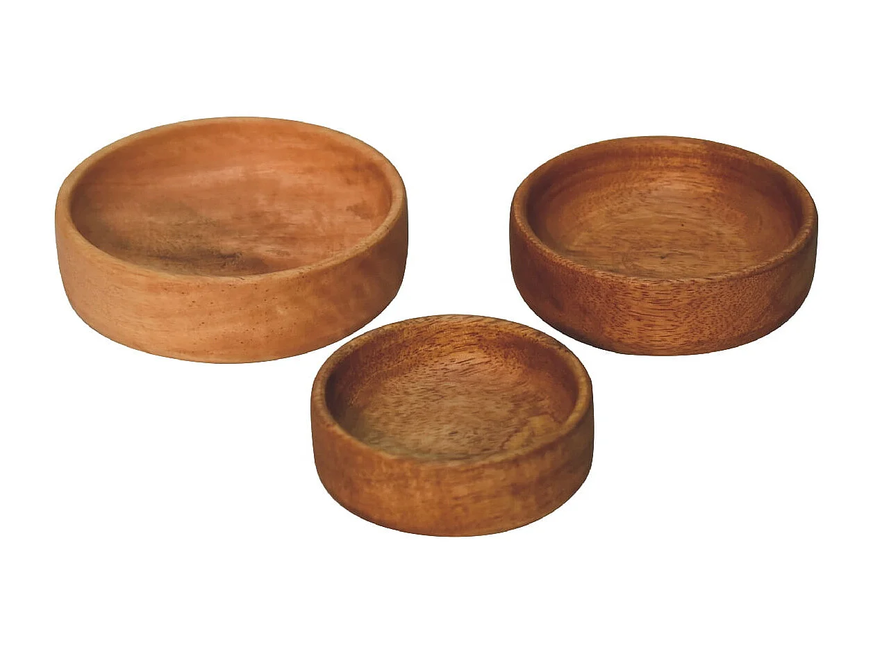 Artisan Furniture Solid Wood Solid Wood Fruit Bowl Set of 3