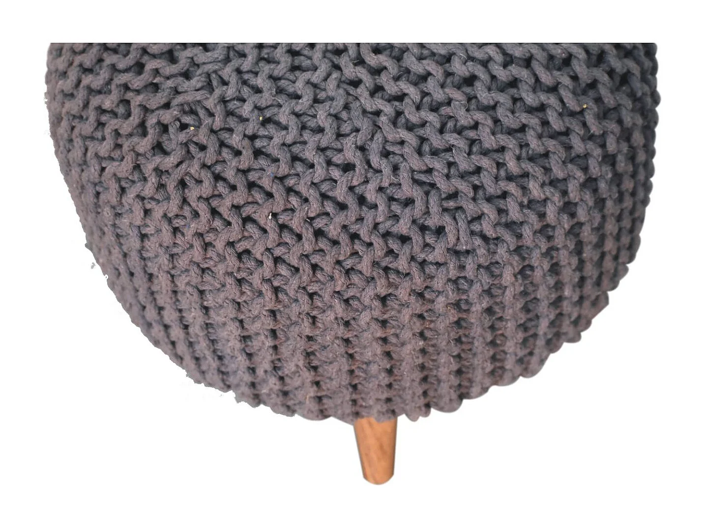 Artisan Furniture Solid Wood Keeva Grey Round Footstool