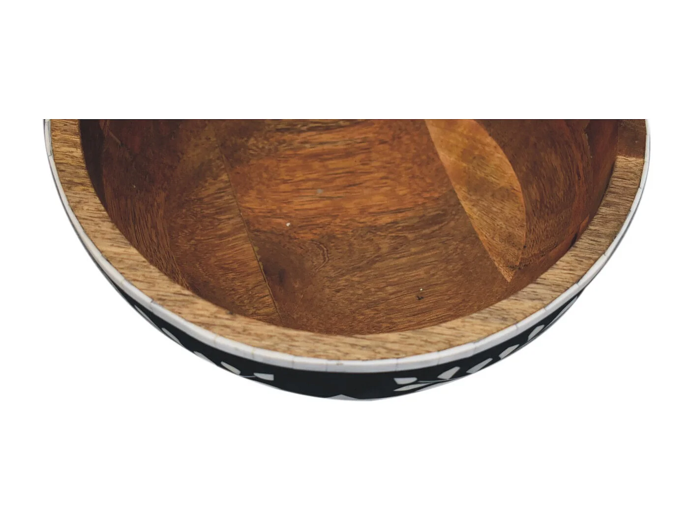 Artisan Furniture Solid Wood Floral Resin Inlay Bowl Set