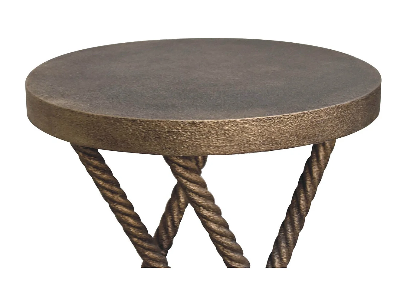 Artisan Furniture Solid Wood Metallic Rope Side Table