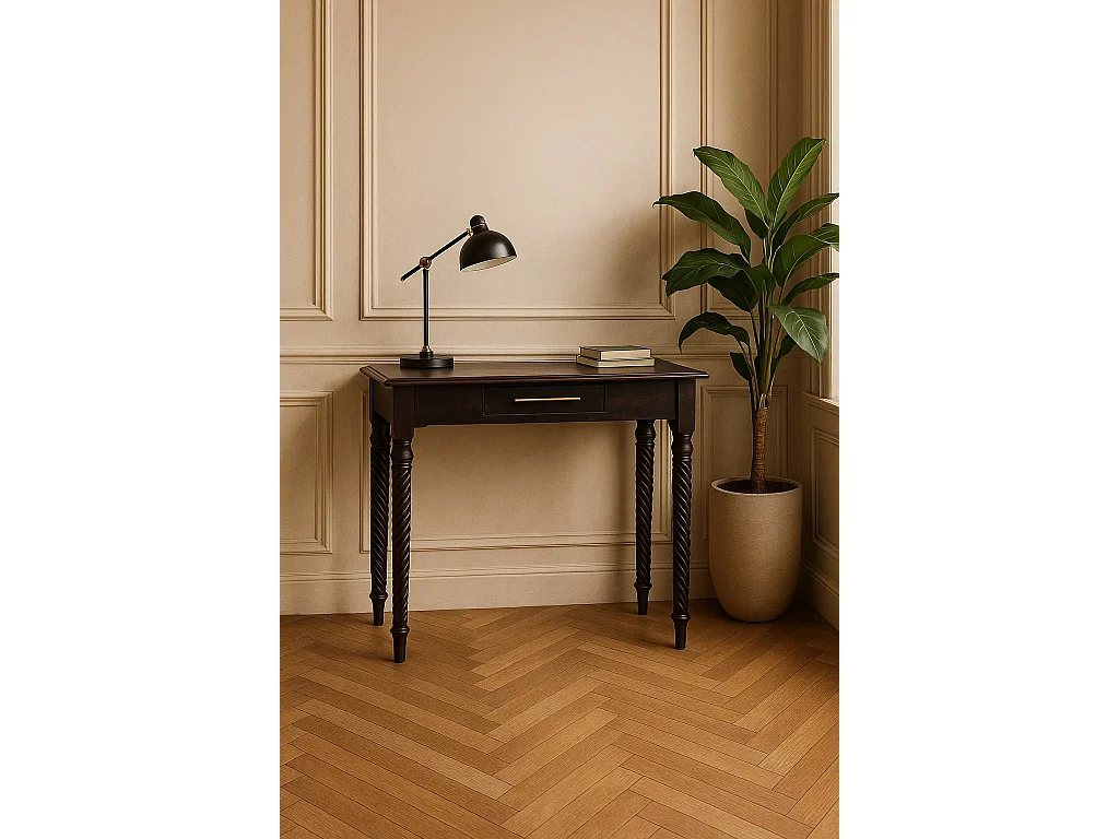 Artisan Furniture Solid Wood Cordelier Turned-Leg Writing Desk