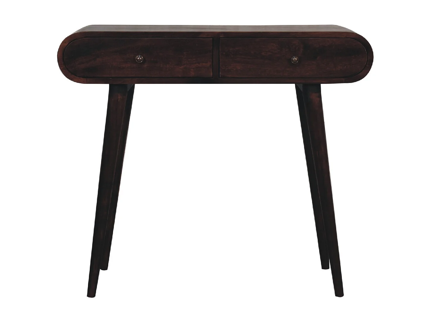 Artisan Furniture Solid Wood Light Walnut Curved Edge Console Table