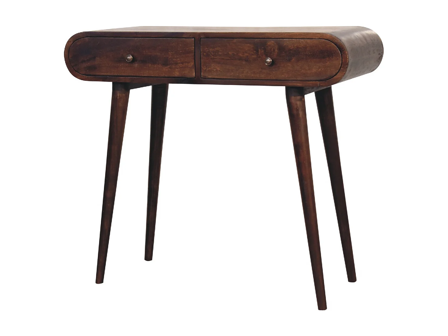 Artisan Furniture Solid Wood Light Walnut Curved Edge Console Table