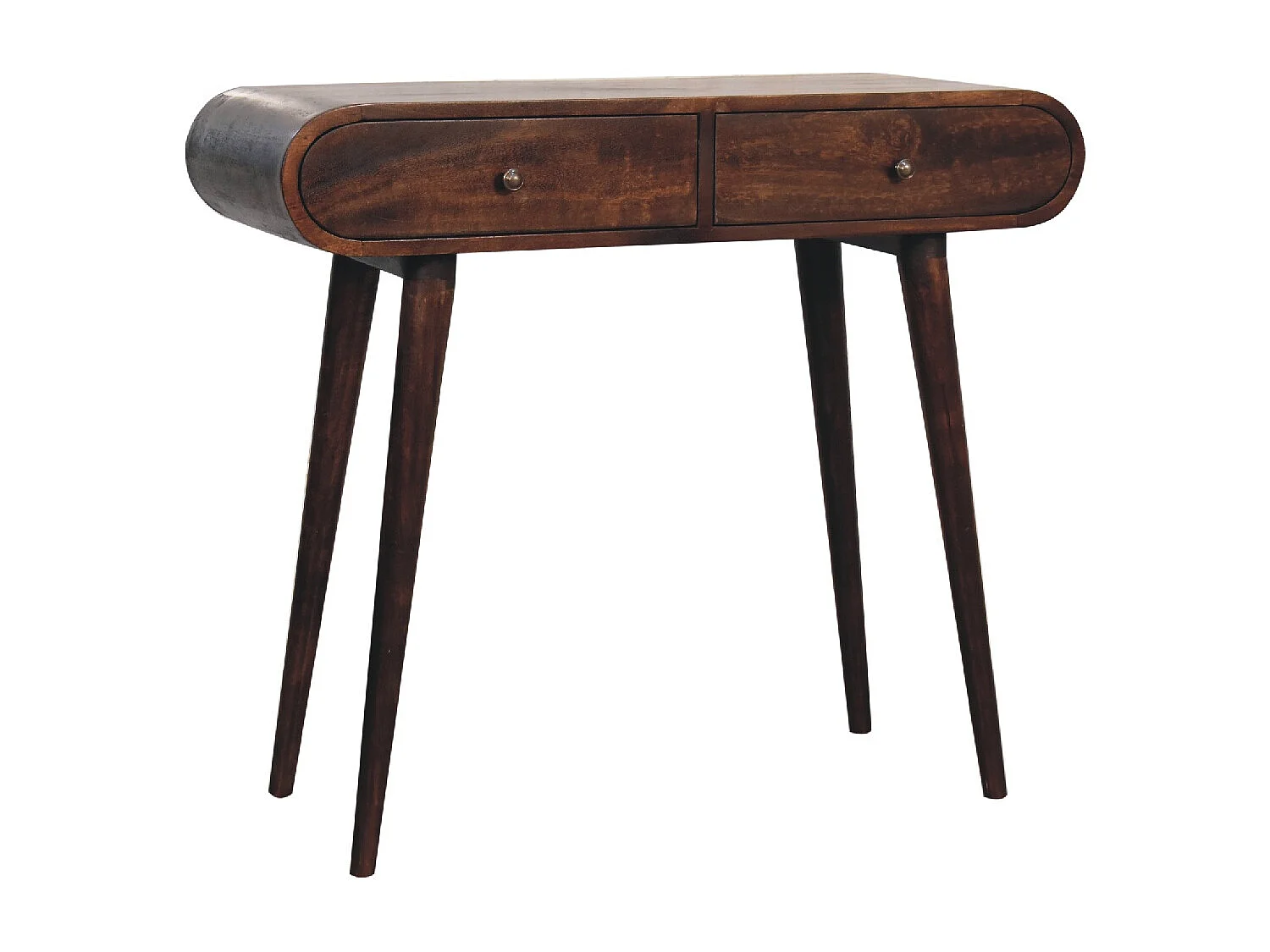 Artisan Furniture Solid Wood Light Walnut Curved Edge Console Table