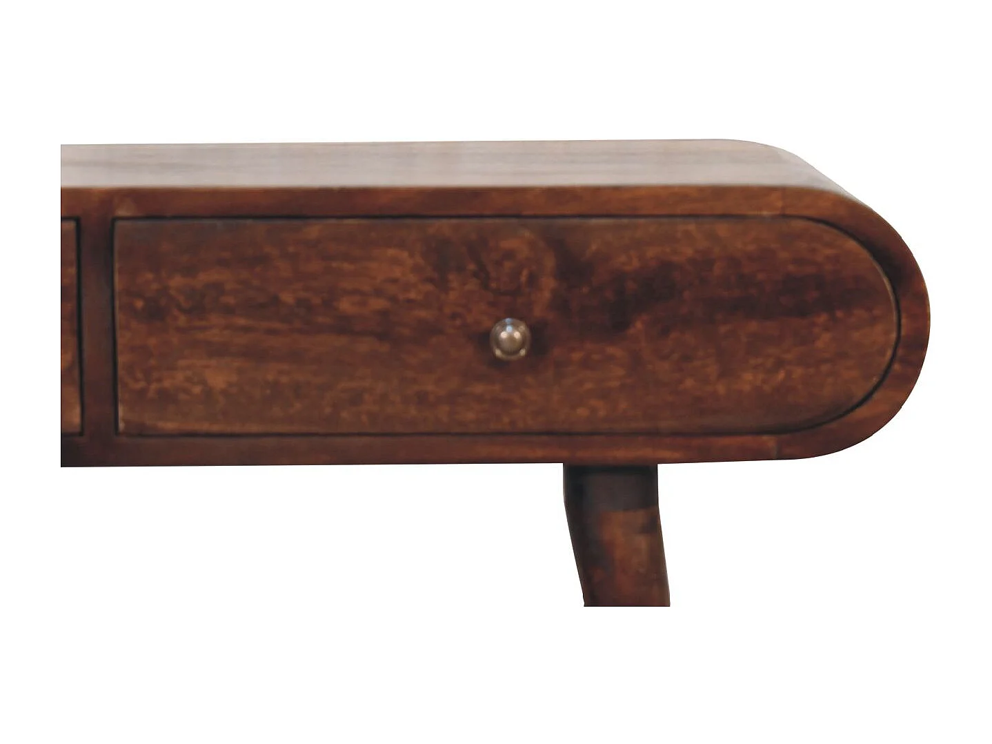 Artisan Furniture Solid Wood Light Walnut Curved Edge Console Table