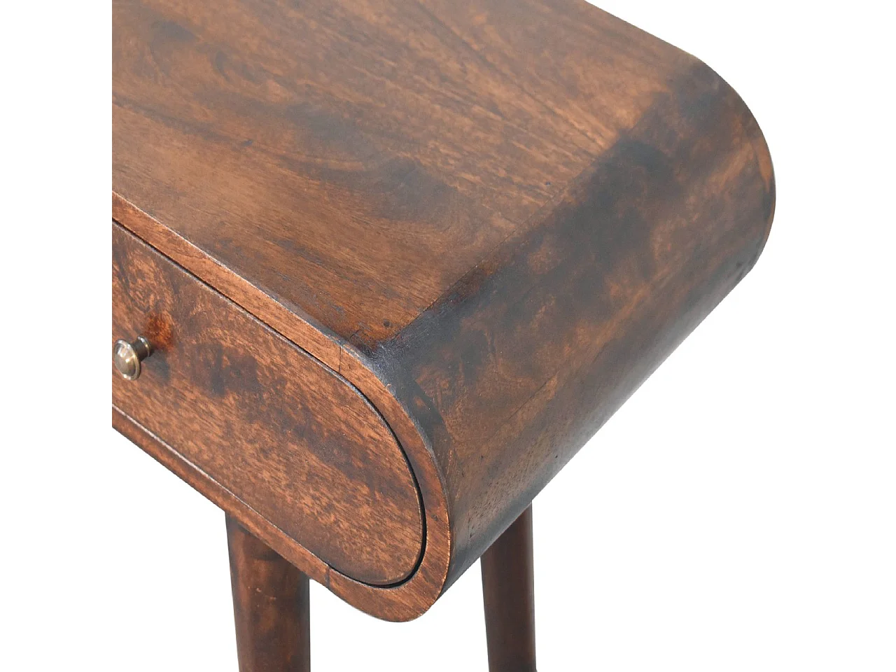 Artisan Furniture Solid Wood Light Walnut Curved Edge Console Table