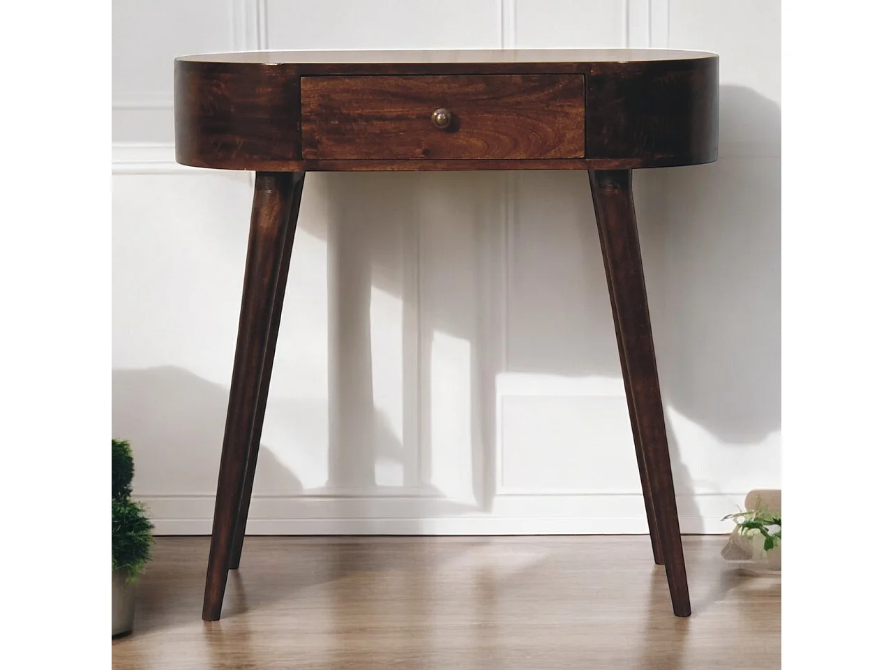 Artisan Furniture Solid Wood California Walnut Rounded Small Console Table
