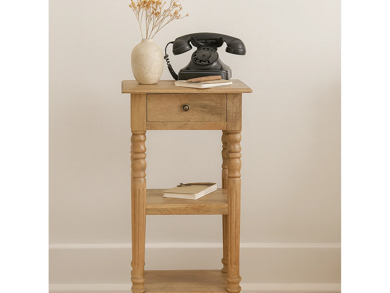 Artisan Furniture Solid Wood Turned Leg Telephone Table