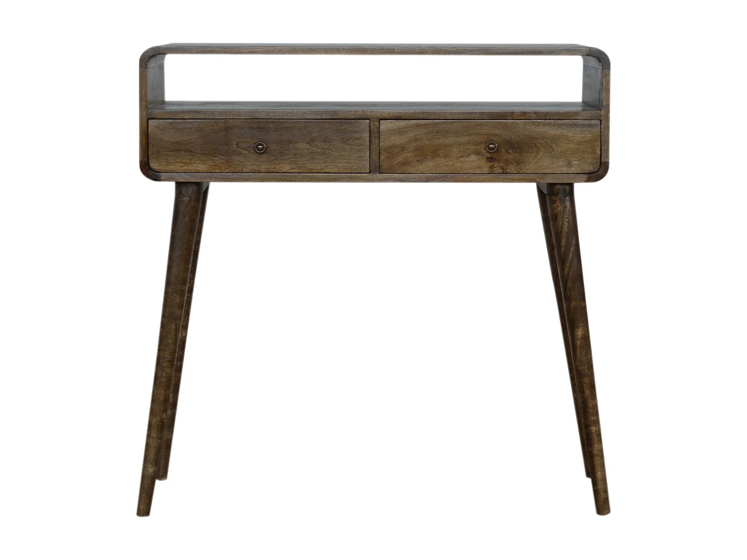 Artisan Furniture Solid Wood Curved Grey-wash Console Table