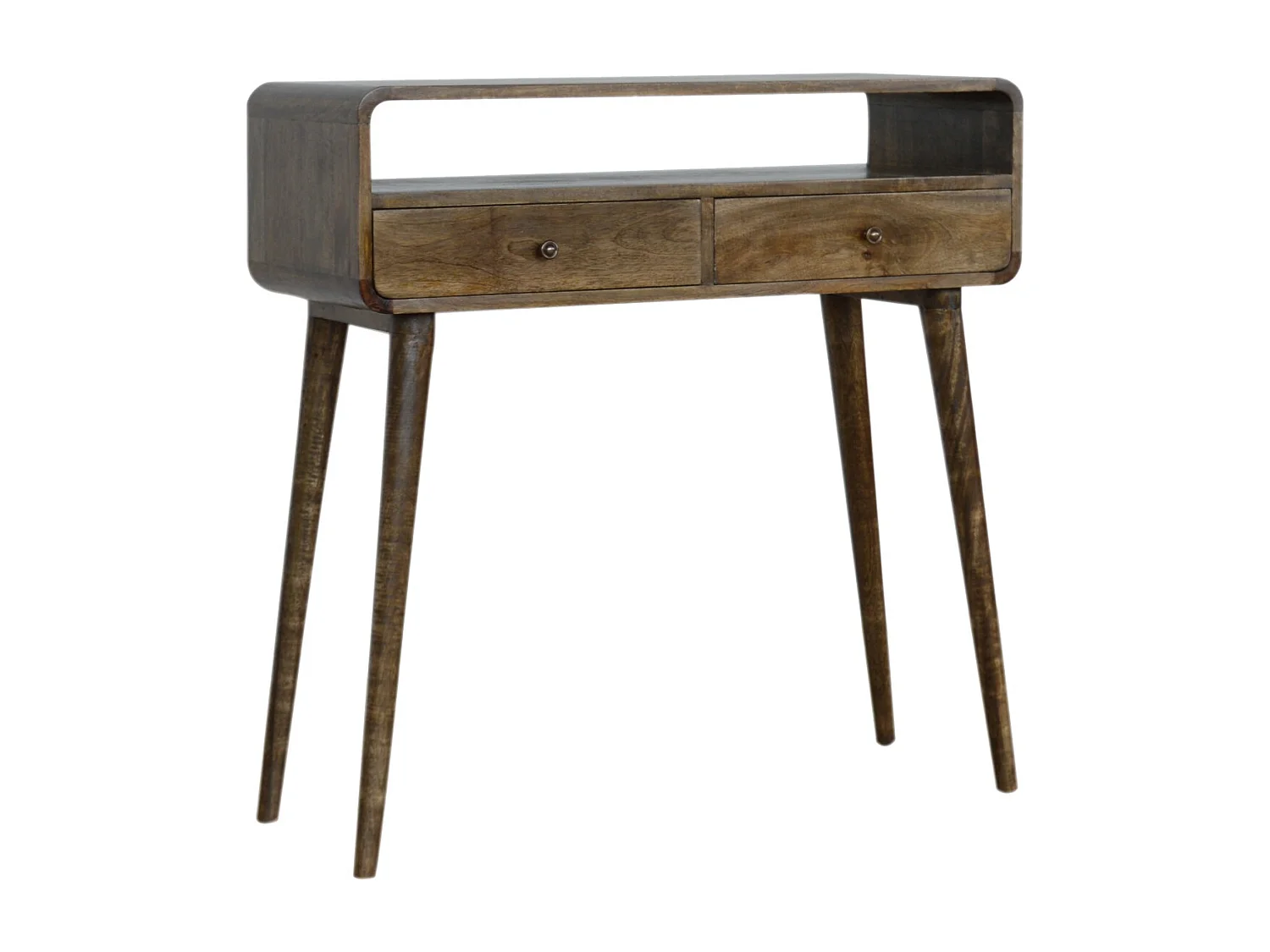 Artisan Furniture Solid Wood Curved Grey-wash Console Table