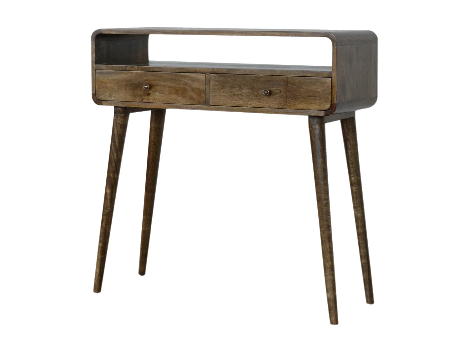 Artisan Furniture Solid Wood Curved Grey-wash Console Table
