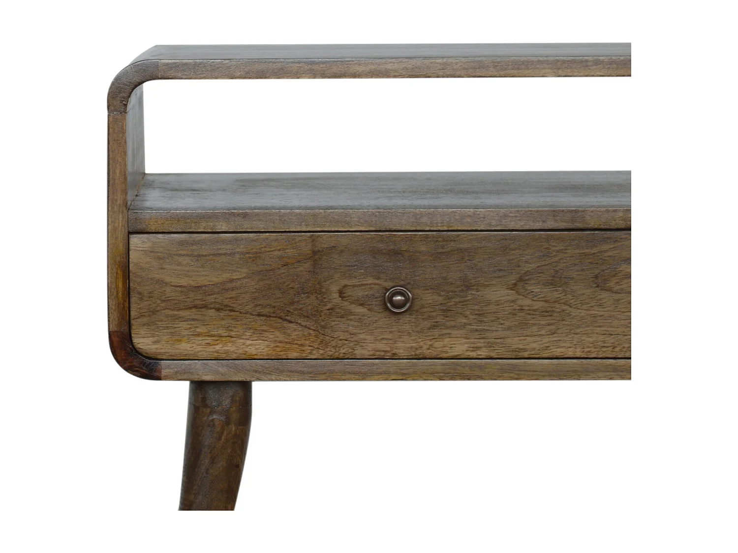 Artisan Furniture Solid Wood Curved Grey-wash Console Table