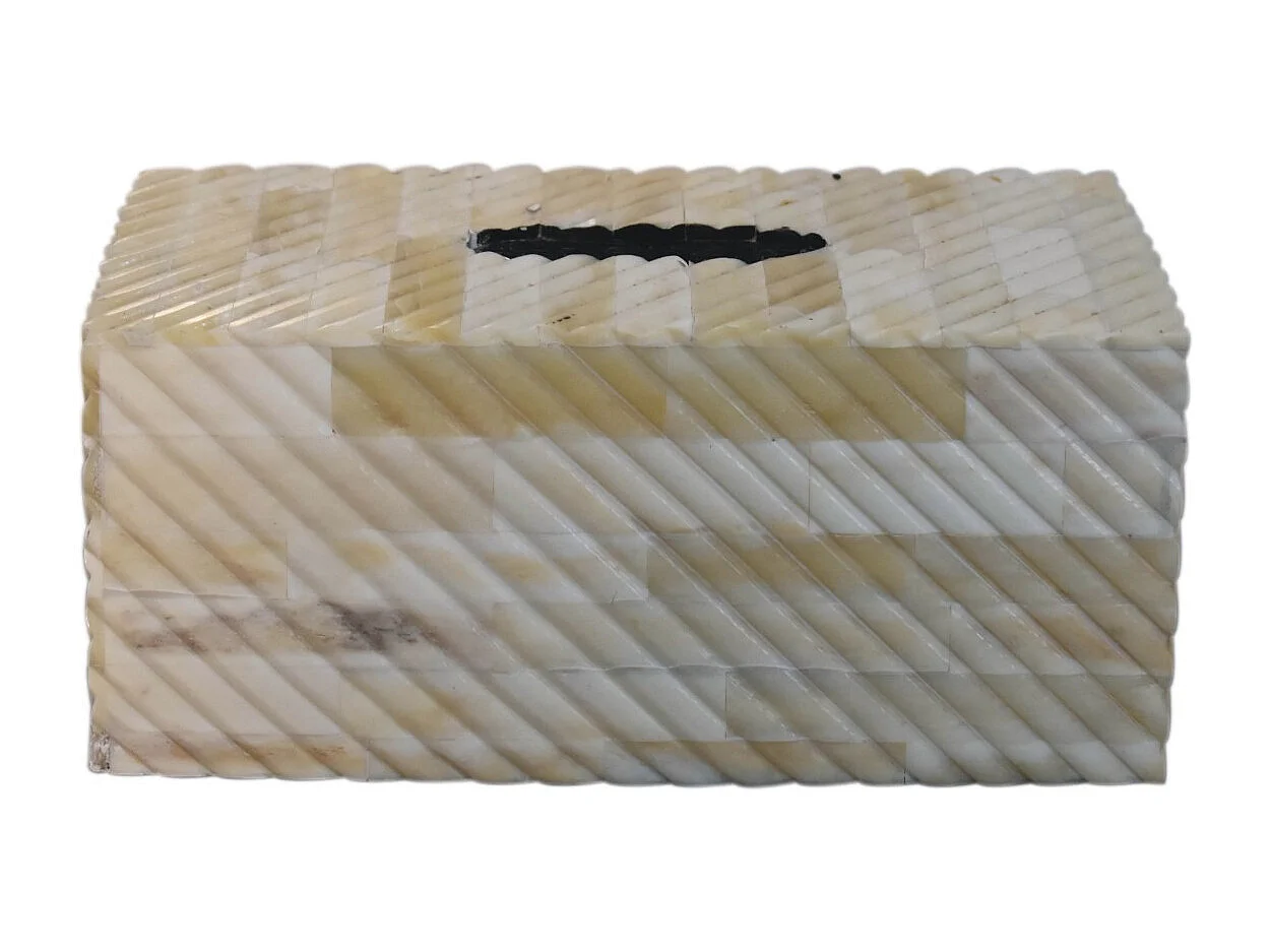 Artisan Furniture Solid Wood Bone Inlay Tissue Box