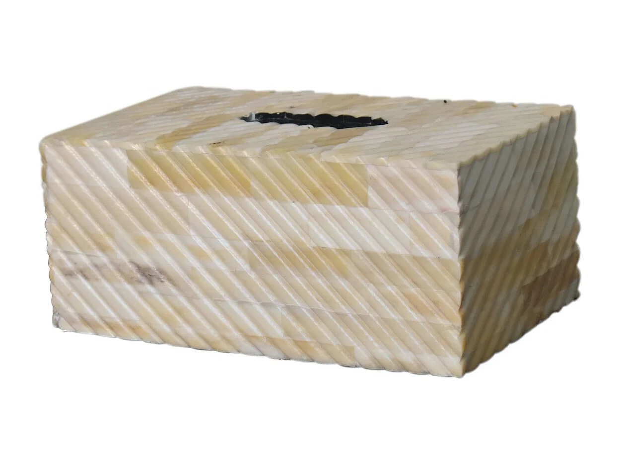 Artisan Furniture Solid Wood Bone Inlay Tissue Box