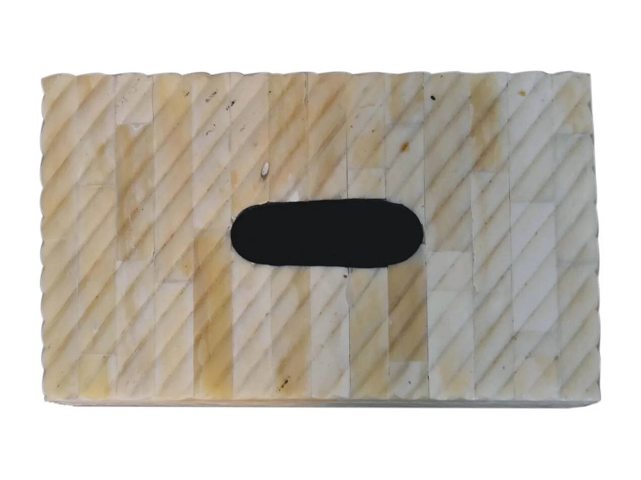 Artisan Furniture Solid Wood Bone Inlay Tissue Box