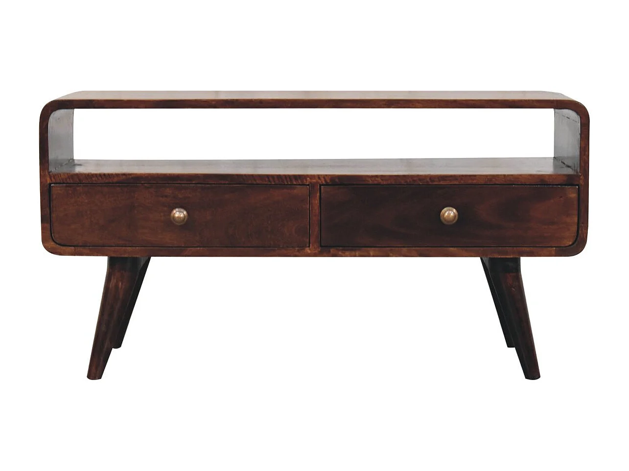 Artisan Furniture Solid Wood Curved California Walnut Media Unit