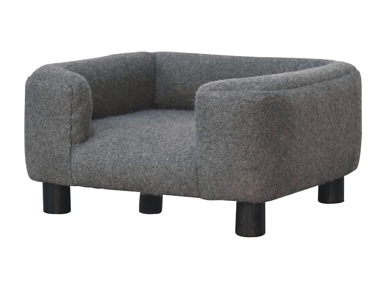 Artisan Furniture Solid Wood Mini Battleship Tweed Pet Sofa Bed